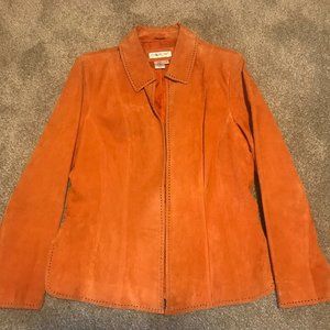 Women's M 100% Suede Leather Rust Jacket by Coldwater Creek